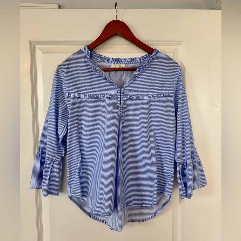 Blue Pinstripe Blouse